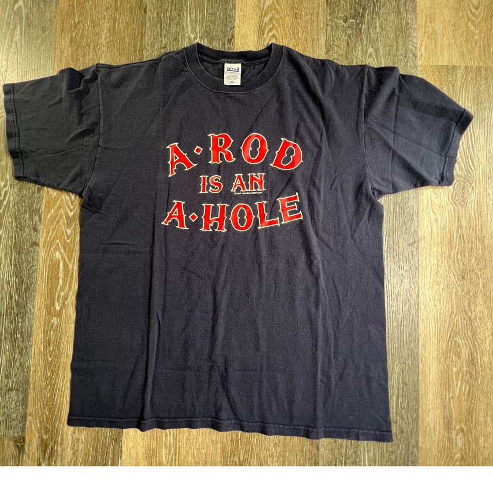 Anvil T-Shirt Mens XL Navy Blue A-Rod Is An A-Hole Vintage 2004 Graphic Tee